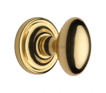 Heritage Brass Chelsea Oval Mortice Knobs - Polished Brass