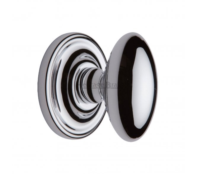 Heritage Brass Chelsea Oval Mortice Knobs - Polished Chrome
