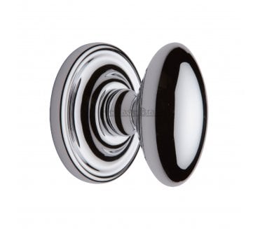 Heritage Brass Chelsea Oval Mortice Knobs - Polished Chrome