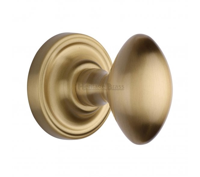 Heritage Brass Chelsea Oval Mortice Knobs - Satin Brass