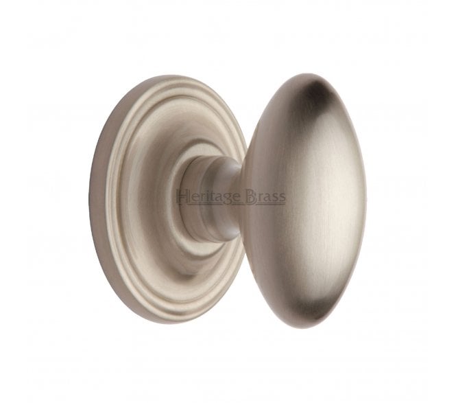 Heritage Brass Chelsea Oval Mortice Knobs - Satin Nickel