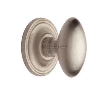 Heritage Brass Chelsea Oval Mortice Knobs - Satin Nickel
