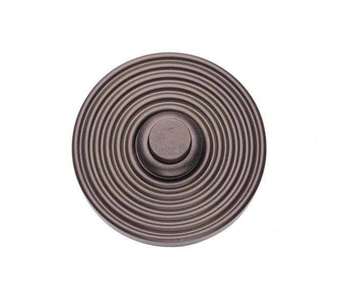 Heritage Brass Circular Reeded Bell Push - Matt Bronze