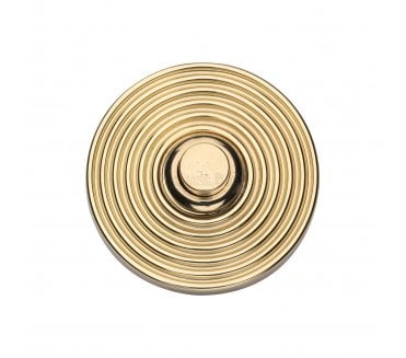 Heritage Brass Circular Reeded Bell Push - Polished Brass