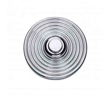 Heritage Brass Circular Reeded Bell Push - Polished Chrome
