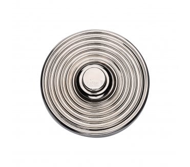Heritage Brass Circular Reeded Bell Push - Polished Nickel