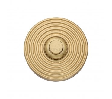 Heritage Brass Circular Reeded Bell Push - Satin Brass