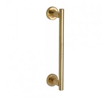 Heritage Brass Classic Door Pull Handles On Round Rose - Polished Brass