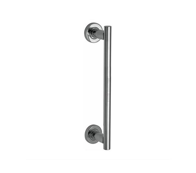 Heritage Brass Classic Door Pull Handles On Round Rose - Polished Chrome