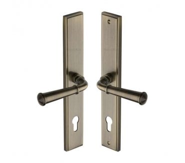 Heritage Brass Colonial Multipoint Lock Handles, 92mm Centres - Antique Brass