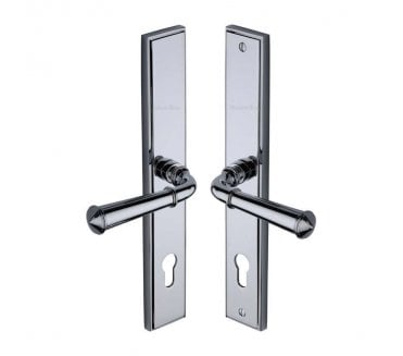 Heritage Brass Colonial Multipoint Lock Handles, 92mm Centres - Polished Chrome