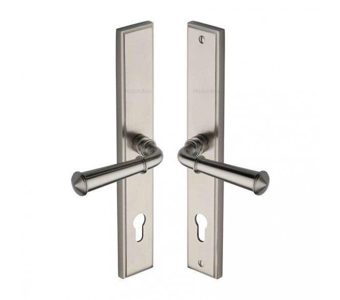 Heritage Brass Colonial Multipoint Lock Handles, 92mm Centres - Satin Nickel
