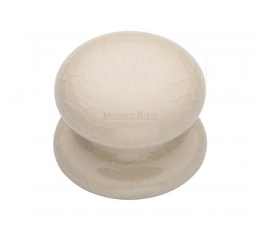 Heritage Brass Cream Crackle Porcelain Cabinet Knobs