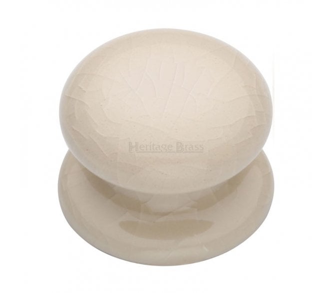 Heritage Brass Cream Crackle Porcelain Cabinet Knobs