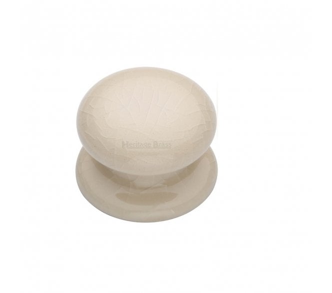 Heritage Brass Cream Crackle Porcelain Cabinet Knobs