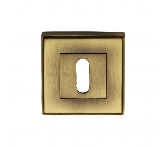 Heritage Brass DEC7000 Square Keyhole Escutcheon 54mm - Antique Brass