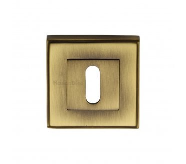 Heritage Brass DEC7000 Square Keyhole Escutcheon 54mm - Antique Brass