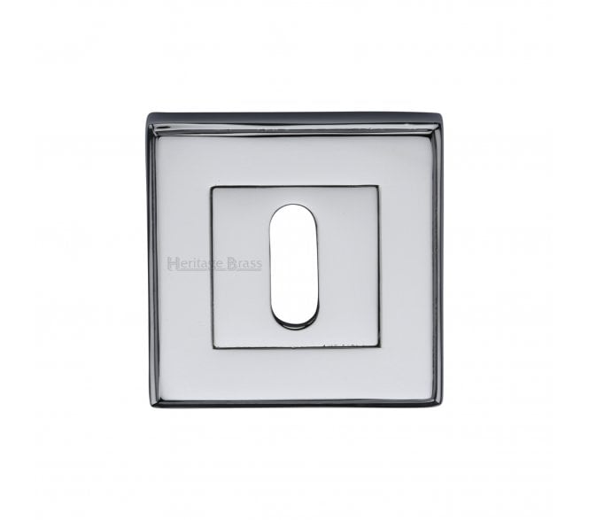 Heritage Brass DEC7000 Square Keyhole Escutcheon 54mm - Polished Chrome