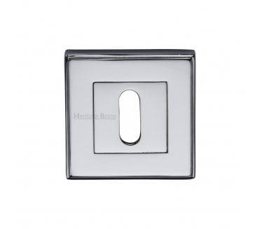 Heritage Brass DEC7000 Square Keyhole Escutcheon 54mm - Polished Chrome
