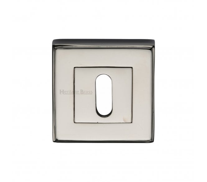 Heritage Brass DEC7000 Square Keyhole Escutcheon 54mm - Polished Nickel