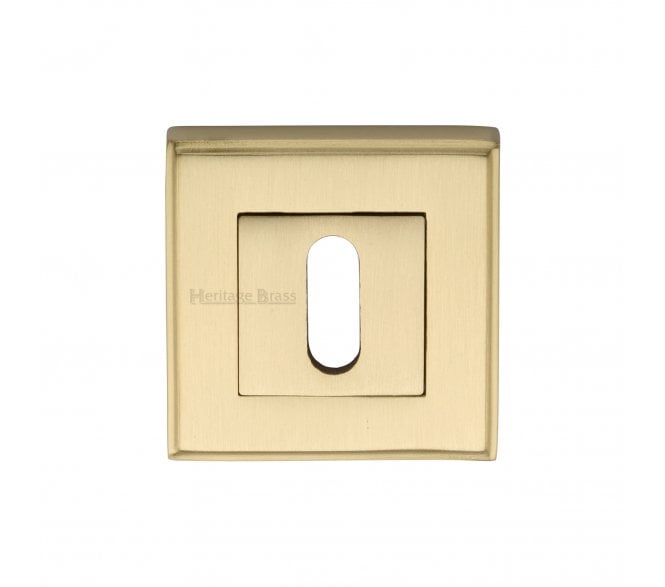 Heritage Brass DEC7000 Square Keyhole Escutcheon 54mm - Satin Brass