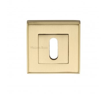 Heritage Brass DEC7000 Square Keyhole Escutcheon 54mm - Satin Brass