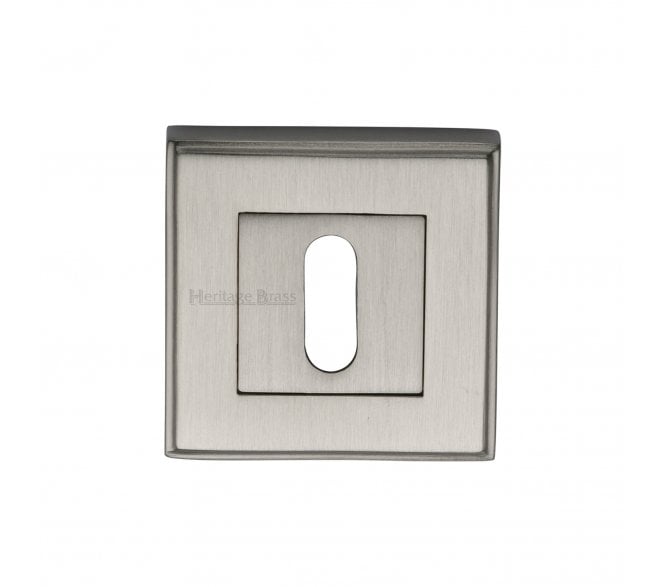Heritage Brass DEC7000 Square Keyhole Escutcheon 54mm - Satin Nickel
