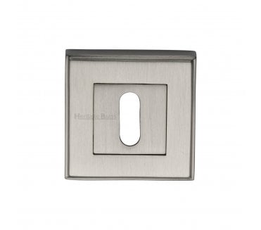 Heritage Brass DEC7000 Square Keyhole Escutcheon 54mm - Satin Nickel