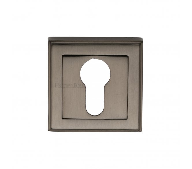 Heritage Brass DEC7020 Square Euro Profile Cylinder Escutcheon 54mm - Matt Bronze