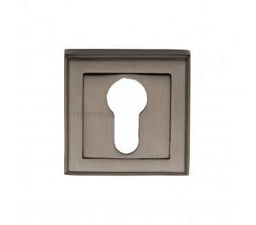 Heritage Brass DEC7020 Square Euro Profile Cylinder Escutcheon 54mm - Matt Bronze