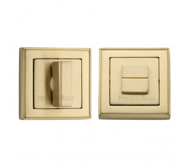 Heritage Brass DEC7030 Square Bath Turn & Release 54mm - Satin Brass