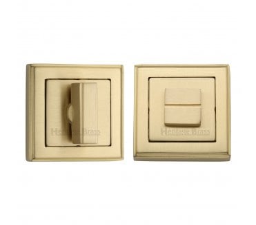 Heritage Brass DEC7030 Square Bath Turn & Release 54mm - Satin Brass