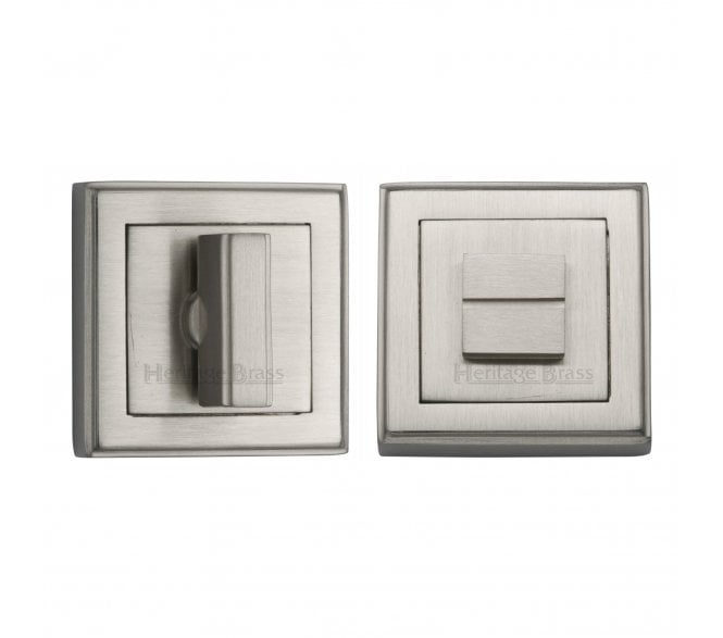 Heritage Brass DEC7030 Square Bath Turn & Release 54mm - Satin Nickel