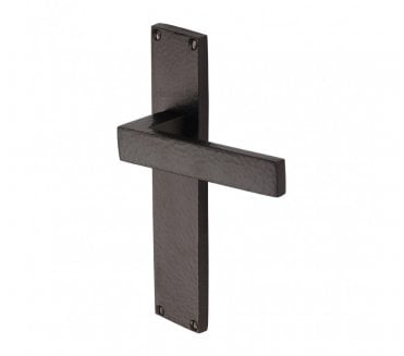Heritage Brass Delta Hammered Lever On Long Backplate - Matt Bronze