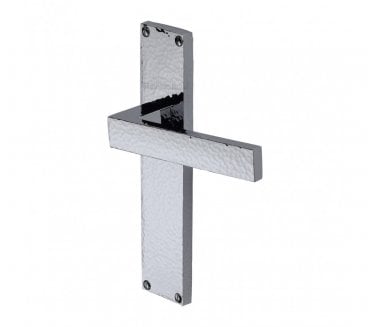 Heritage Brass Delta Hammered Lever On Long Backplate - Polished Chrome