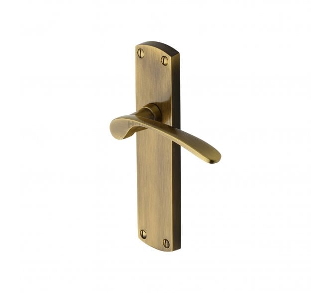Heritage Brass Diplomat Door Handles On Backplate - Antique Brass
