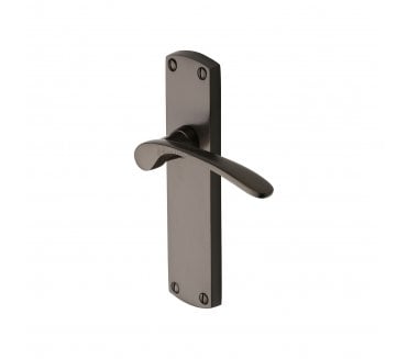 Heritage Brass Diplomat Door Handles On Backplate - Matt Bronze