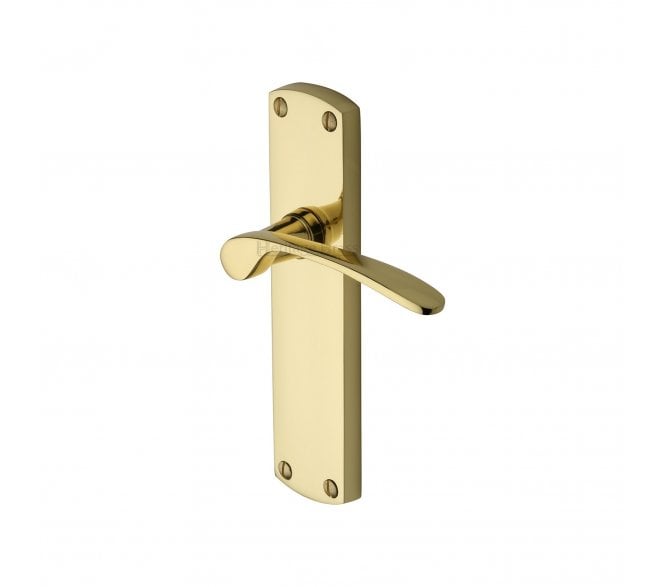 Heritage Brass Diplomat Door Handles On Backplate - Polished Brass