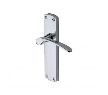 Heritage Brass Diplomat Door Handles On Backplate - Polished Chrome