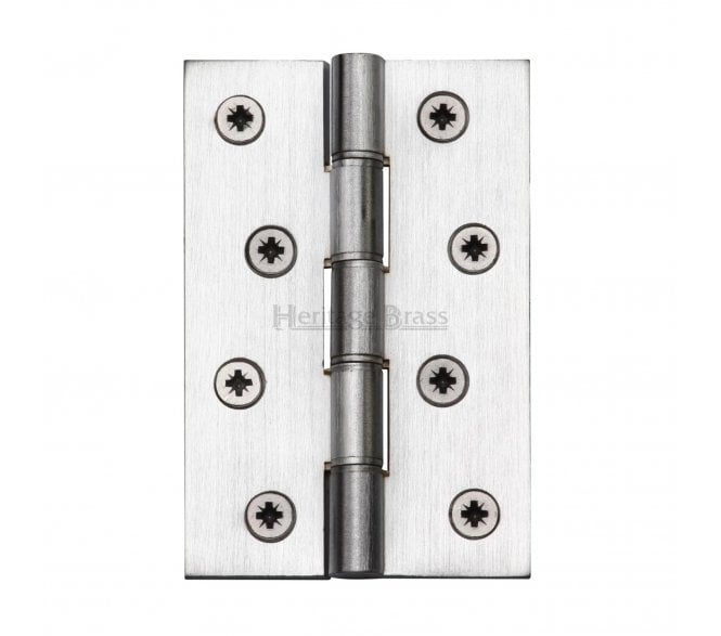 Heritage Brass DPBW Butt Hinges 102x67mm - Satin Chrome (Pair)
