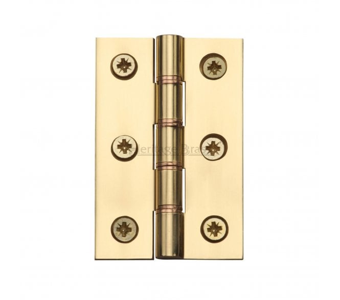 Heritage Brass DPBW Butt Hinges 76x51mm - Polished Brass (Pair)