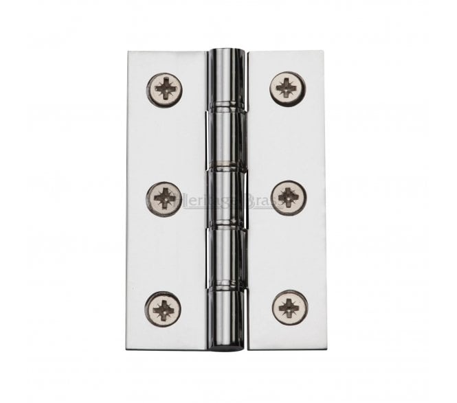 Heritage Brass DPBW Butt Hinges 76x51mm - Polished Chrome (Pair)