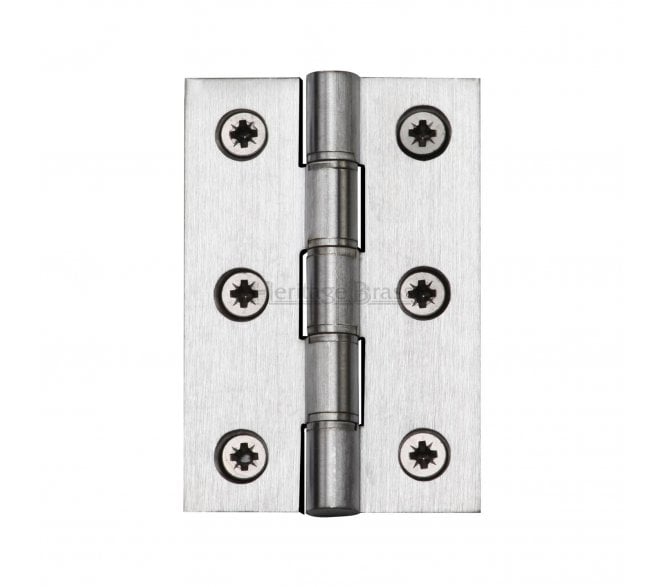 Heritage Brass DPBW Butt Hinges 76x51mm - Satin Chrome (Pair)