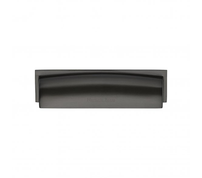 Heritage Brass Drawer Cup Pull Shropshire Design 76/96mm - Matt Bronze