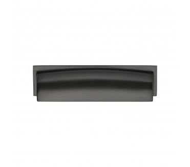 Heritage Brass Drawer Cup Pull Shropshire Design 76/96mm - Matt Bronze