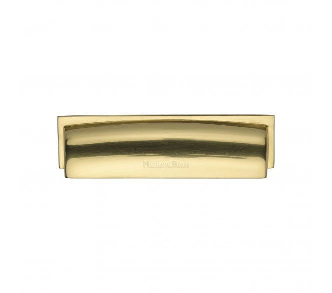 Heritage Brass Drawer Cup Pull Shropshire Design 76/96mm - Polished Brass