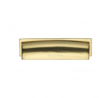 Heritage Brass Drawer Cup Pull Shropshire Design 76/96mm - Polished Brass