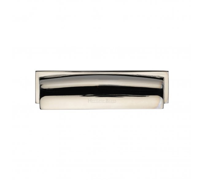 Heritage Brass Drawer Cup Pull Shropshire Design 76/96mm - Polished Nickel