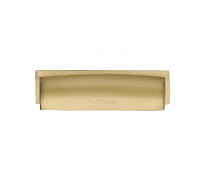 Heritage Brass Drawer Cup Pull Shropshire Design 76/96mm - Satin Brass