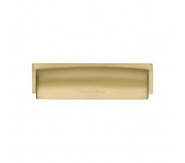 Heritage Brass Drawer Cup Pull Shropshire Design 76/96mm - Satin Brass